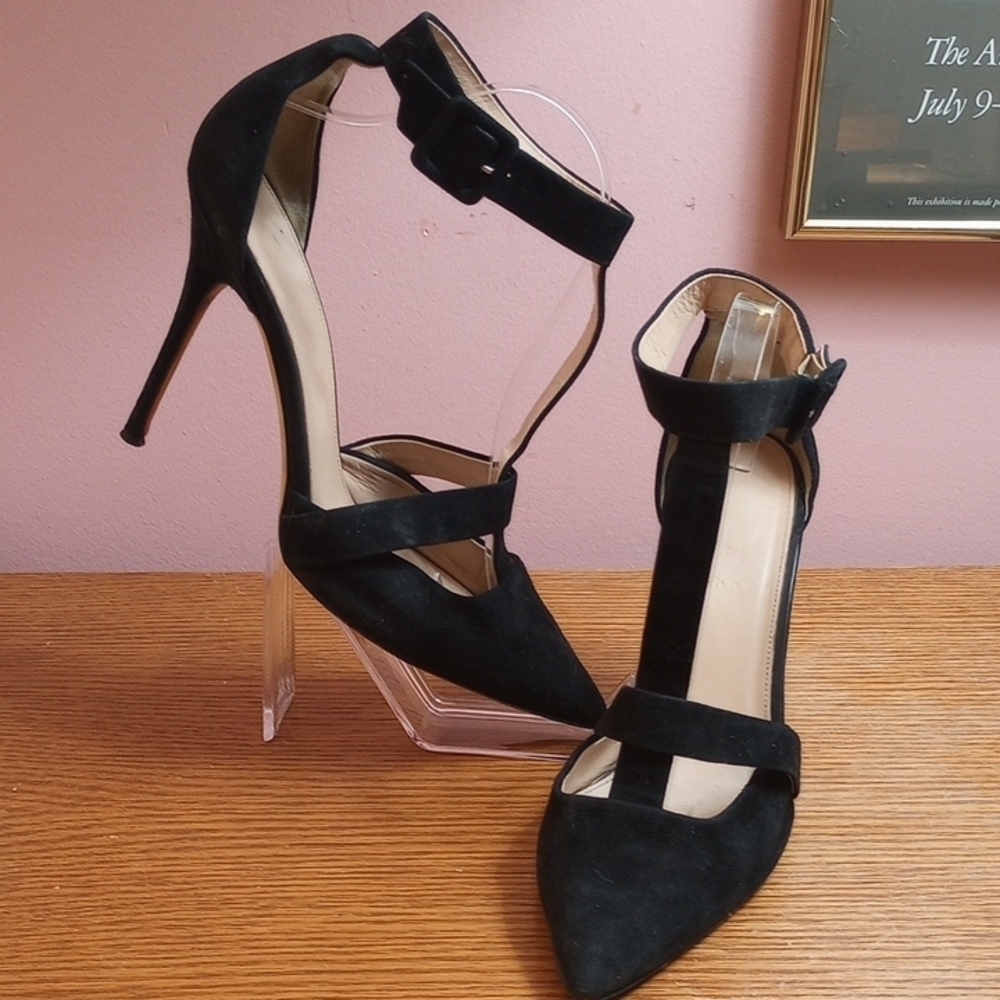 JCrew Roxy t-strap heels black suede Women's Heels